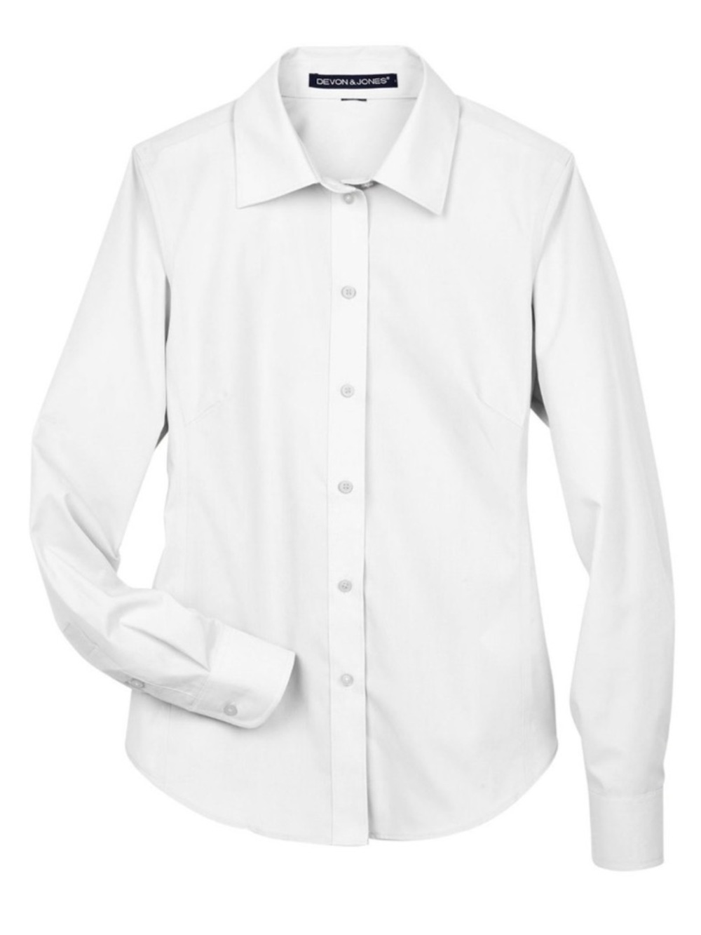 Devon & Jones D620W Ladies Crown Woven Collection Solid Broadcloth - White
